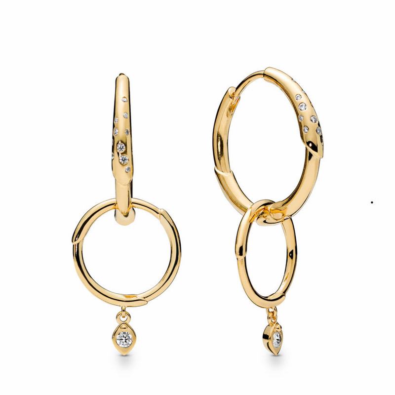 Pandora Australia Shine™ Flower Stem Hoop Earrings - 18ct Gold Plated | NEMLCK280